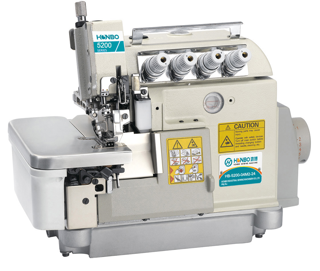 HB-5200-04M2-24 super high speed heavy materials 2 needles 4 threads flat bed overlock sewing machine