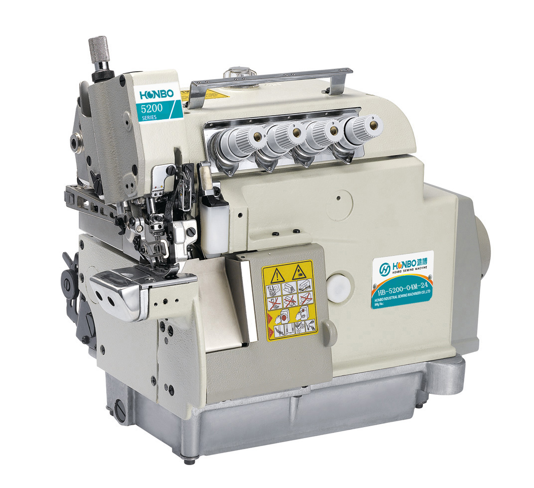 HB-5200-04M-24 ultra high speed heavy materials 2 needles industrial sale price 4 thread t-shirt overlock series