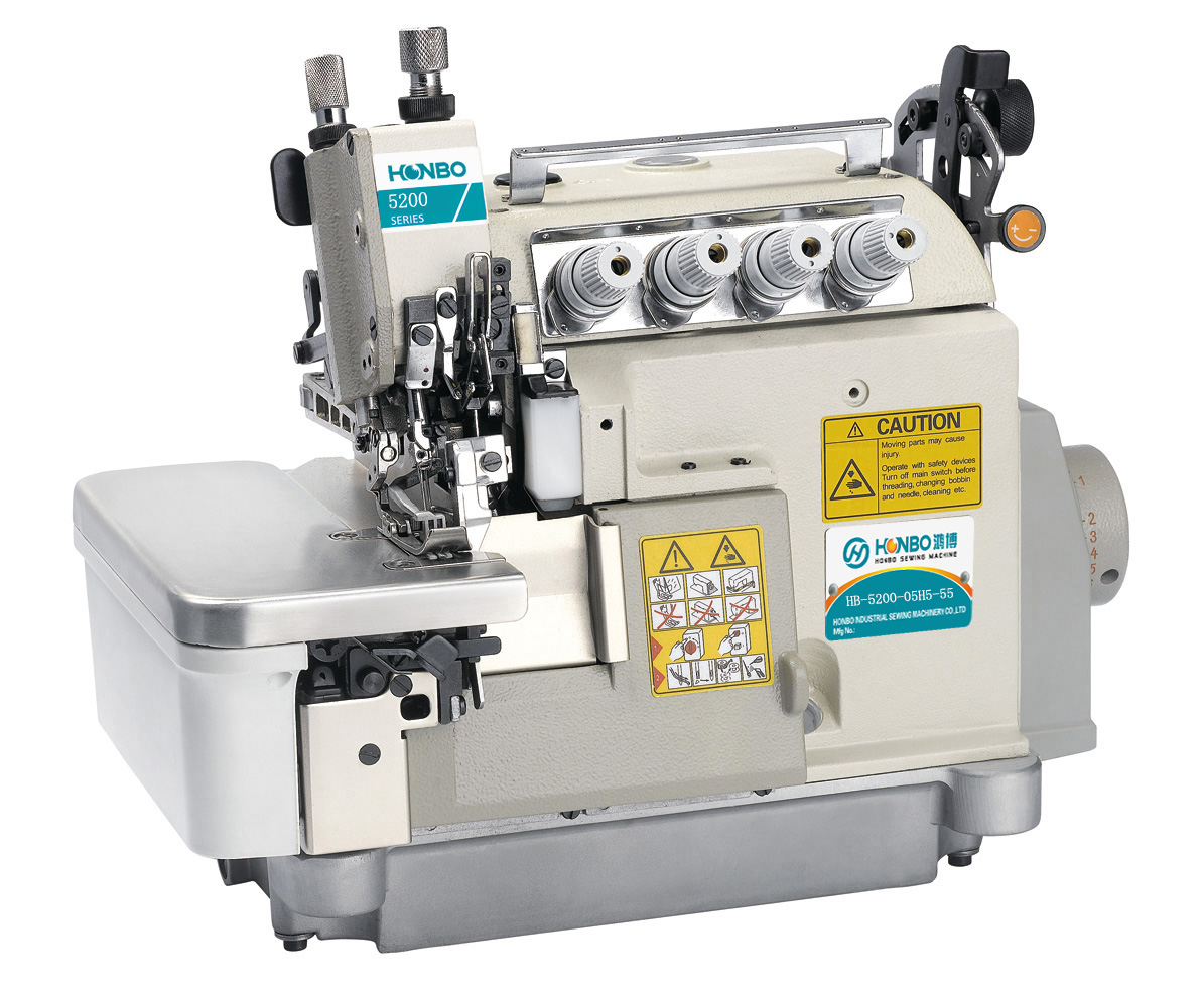 HB-5200T-05H5-55 Promotion Hot Sale 2 needles 5 threads flat bed industrial overlock sewing machine