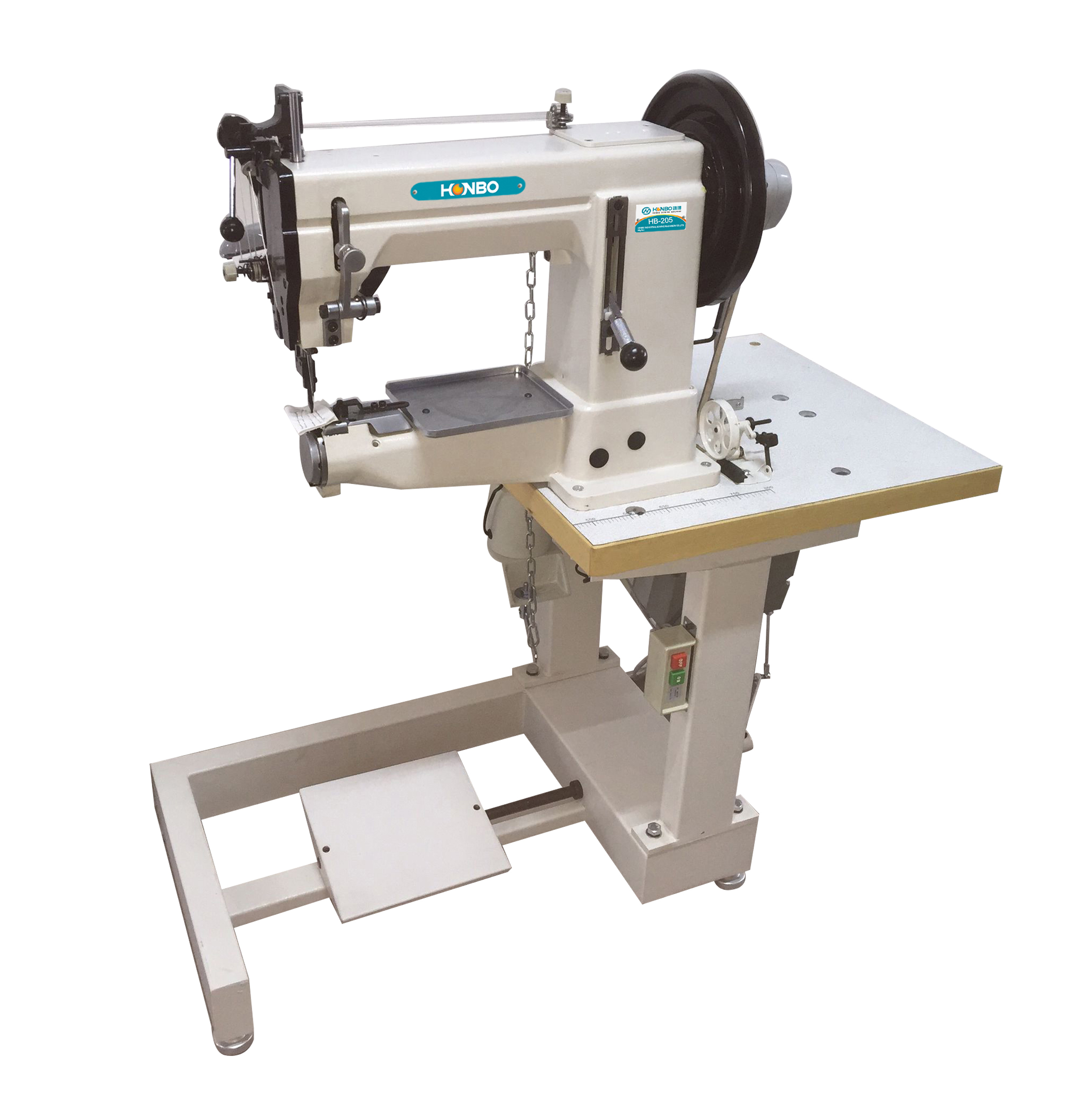 HB-205-370 Favorable Price heavy duty luggage cushion cylinder-bed lockstitch sewing Machine with Table