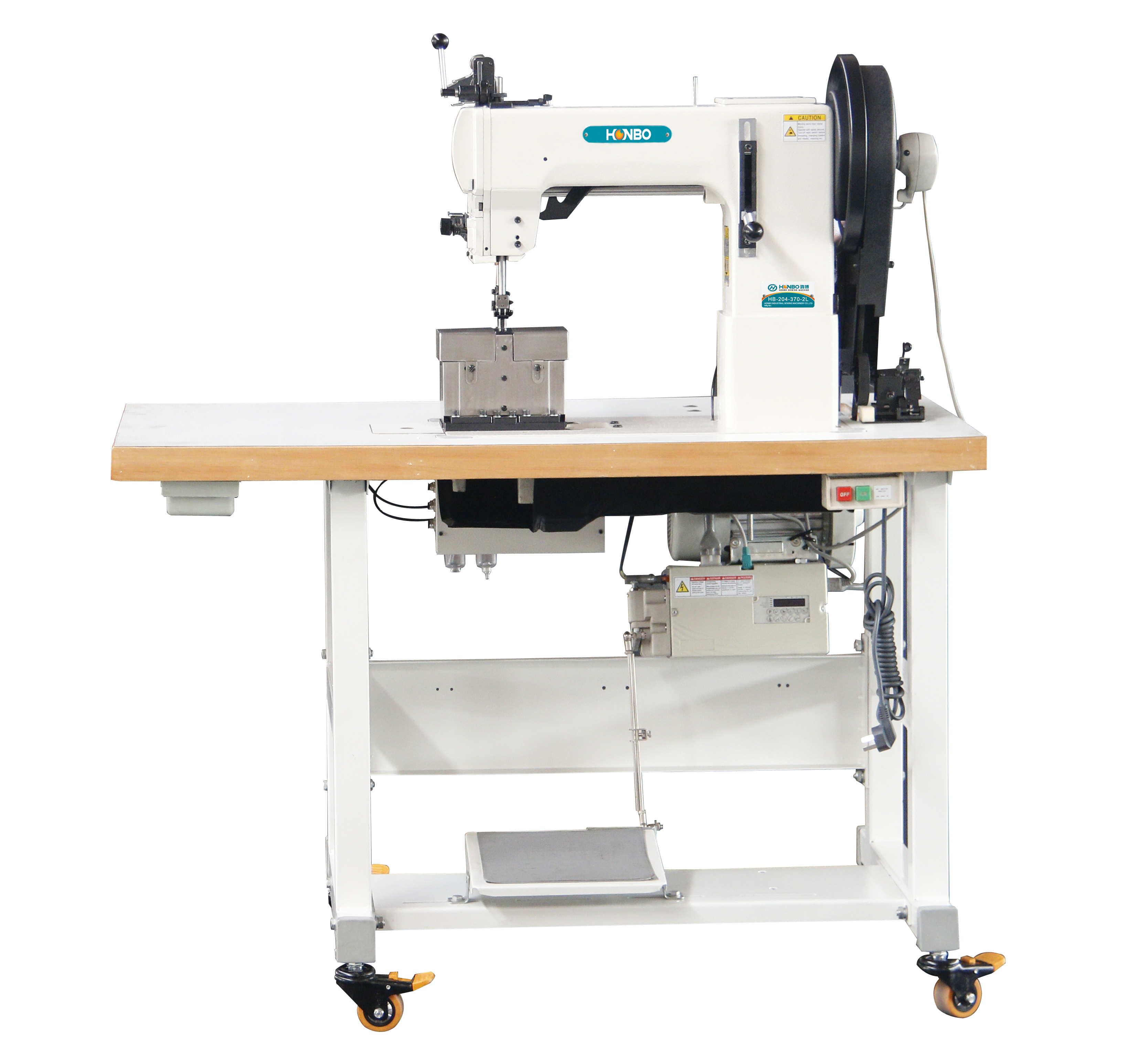 HB-204-370-2L Advance Technology New Post Bed Extral Heavy Material Sewing Machine for volleyball Saddle etc