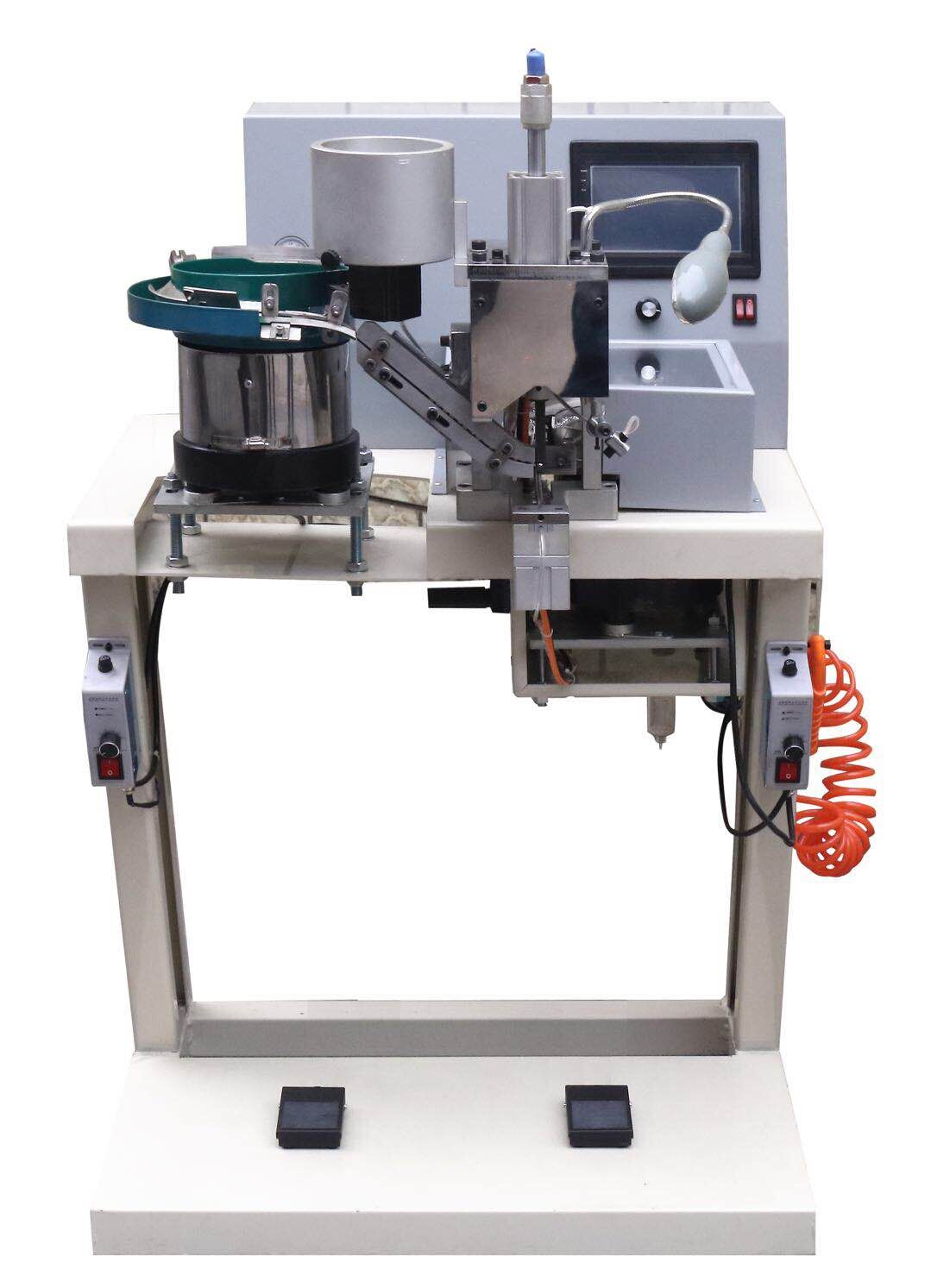 HB-908 industrial touch screen speed adjustable four claws base plastic pearl button attaching machine